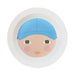 Personalized melamine bowl for boys with blue baseball cap design