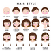 Hair style chart for personalized melamine products