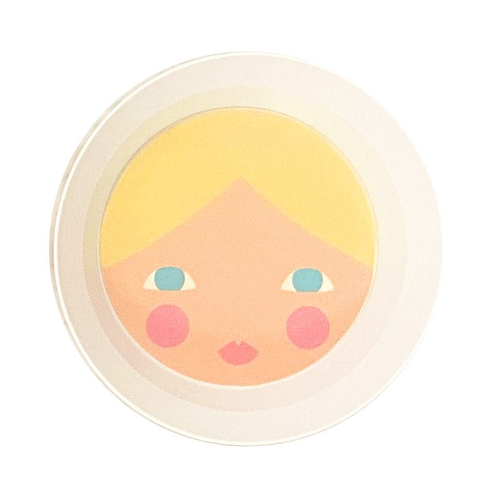 Personalized melamine paper doll cereal bowl for kids with doll face illustration
