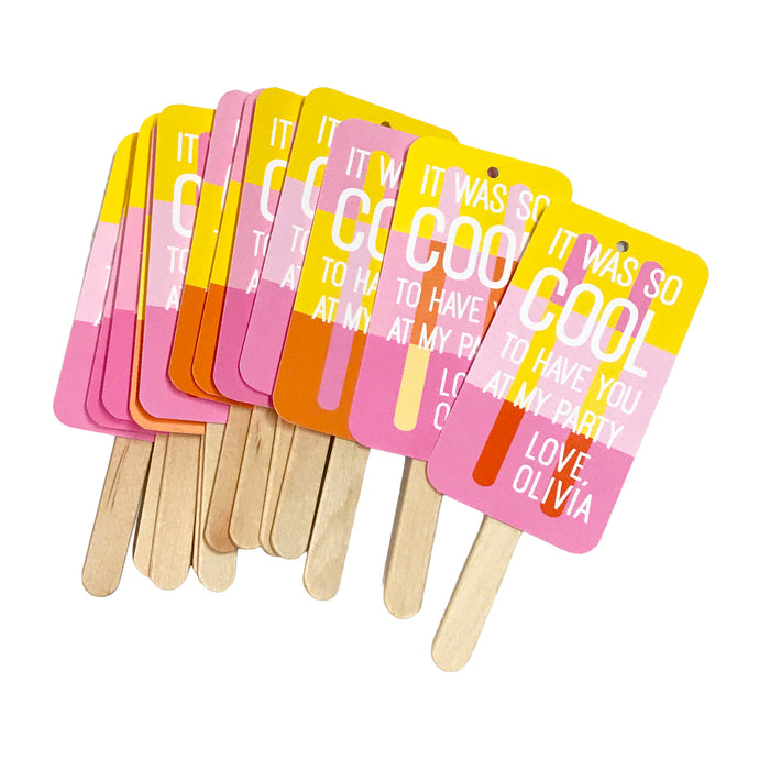Personalized printable ice pop gift tags for kids birthday party favors