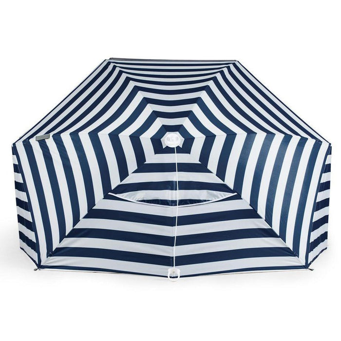 Brolly Beach Umbrella Tent - Navy Blue & White Stripe
