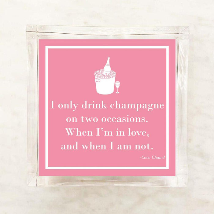 Pink champagne quote cocktail napkins, set of 40, for bridal showers, birthdays, cocktail parties and stylish entertaining.
