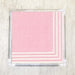 Pink and White Striped border Luncheon Paper Napkins