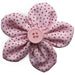Pink polka dot cotton flower hair clip for girls – handmade hair accessory from Modern Lola