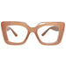 Pink Veruschka Oversized Reading Glasses — frosted pink polycarbonate cat-eye readers, available in 1.50, 1.75, and 2.50 magnification