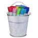 Colorful playsilks by Sarah's Silks in galvanized bucket — kids dress-up scarves from Modern Lola