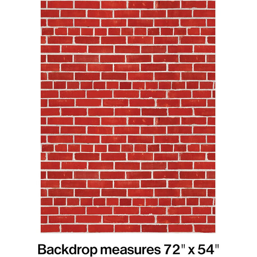 Red brick wall party backdrop 72 x 54 inches