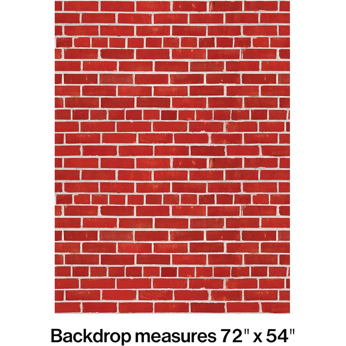 Red brick wall party backdrop 72 x 54 inches