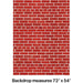 Red brick wall party backdrop 72 x 54 inches