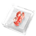 Red lobster napkin weight inside an acrylic napkin holder 