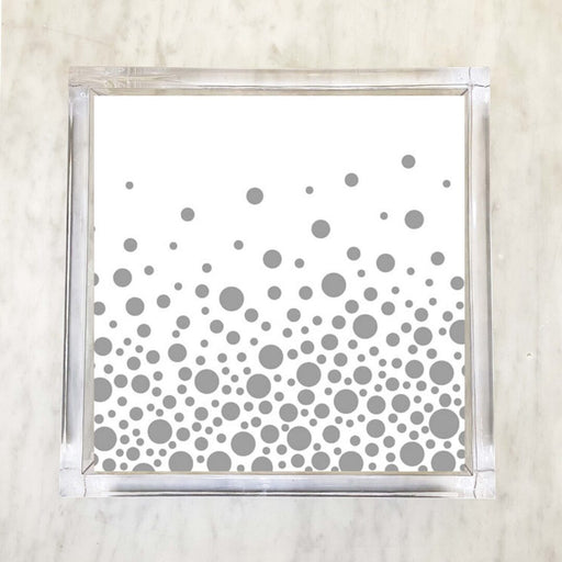 Metallic Bubbly Silver Polka Dot Luncheon Napkins