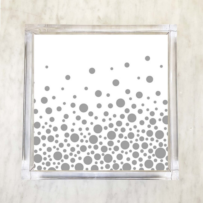 Metallic Bubbly Silver Polka Dot Luncheon Napkins
