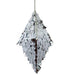 Silver Metallic Diamond Piñata — handmade shimmery silver fringe diamond piñata with hanging cord, 19x9 inches, decorative party decor