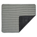Striped Picnic Blanket — flat lay showing black and white stripe top with PEVA waterproof backing folded back