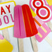 Personalized summer birthday printable photo booth props with ice pops and popsicles