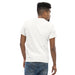 Back view of white camp t-shirt, blank for custom design