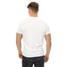 Back view of white camp t-shirt, blank for custom design