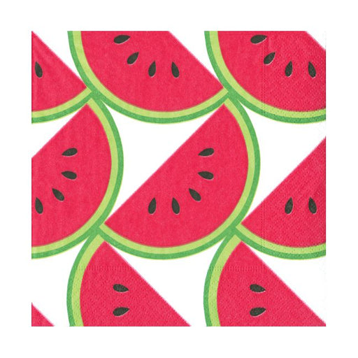 Red and green watermelon slice cocktail paper napkins, 5 x 5 inch, set of 2 packs
