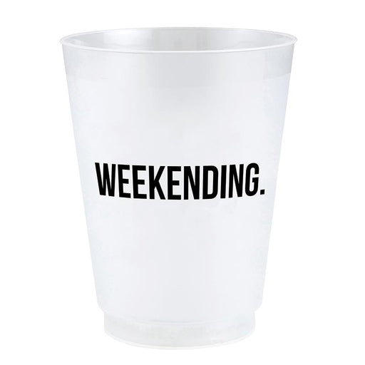Weekending frosted plastic party cups set of 8