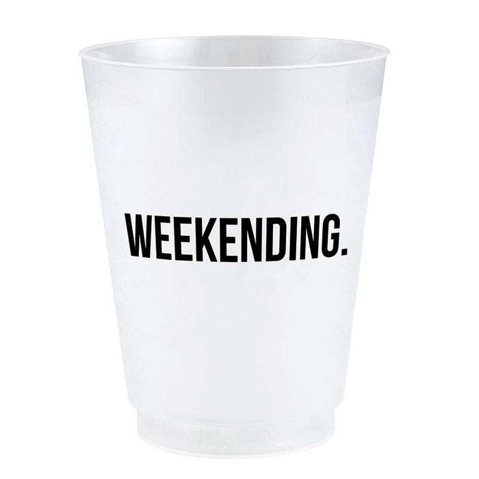 Weekending frosted plastic party cups set of 8