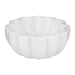 White marble scallop accent bowl with soft scalloped edges for coastal tabletop styling
