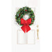 white guest paper towels with christmas wreath and red bow design displayed in a clear holder, festive napkins for holiday hosting