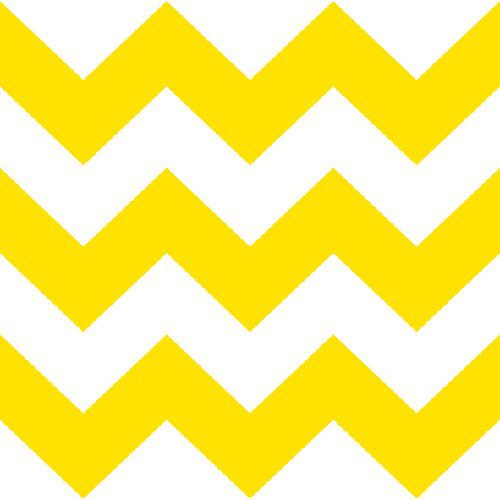 Yellow and white chevron stripe luncheon paper napkins, 6.5 x 6.5 inch, set of 2 packs