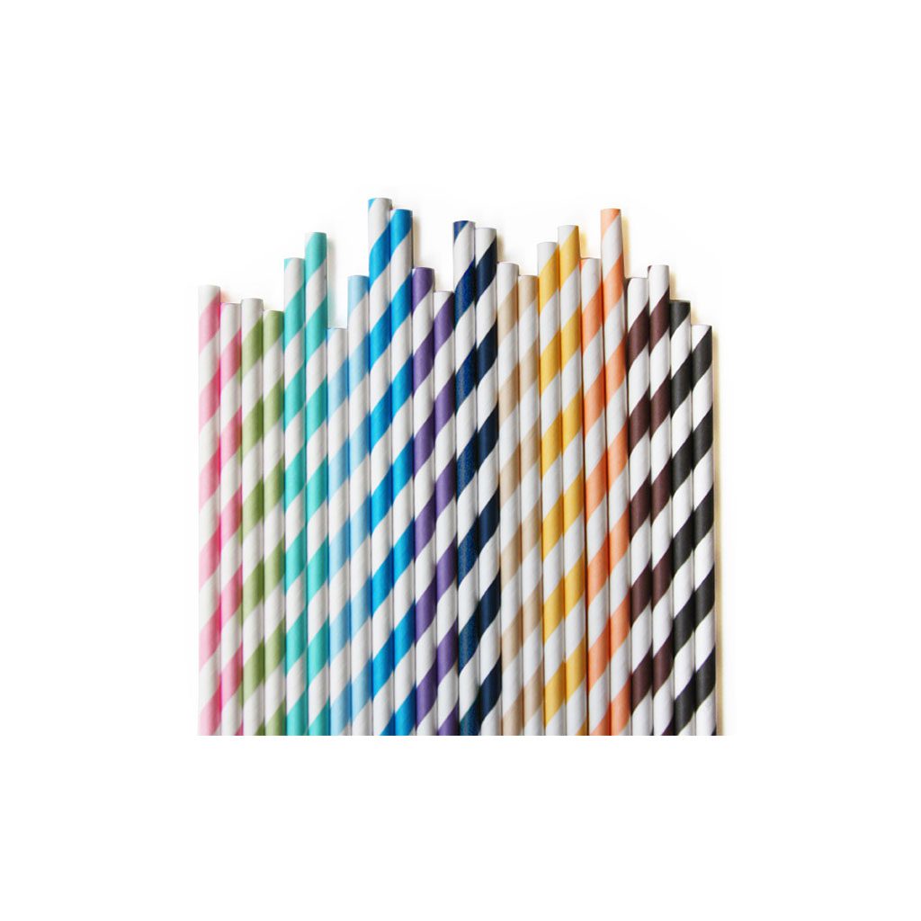 Rainbow Retro Paper Straws