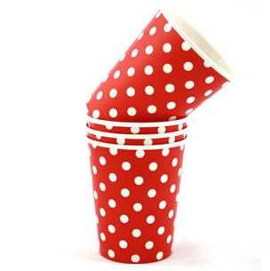 Red and White Polka Dot Paper Cups