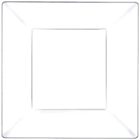 Clear Square Plastic Classic Dinner Plates