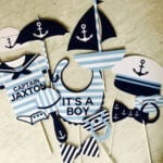 Navy Nautical Baby Shower Photo Props - Custom File - Image 2