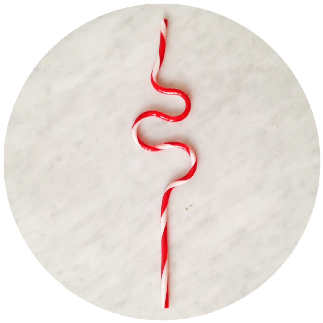 Red and White Swirly Plastic Krazy Straws