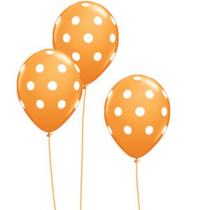 Orange and White Polka Dot Balloons