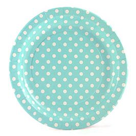 Baby Blue and White Polka Dot Dinner Paper Plates