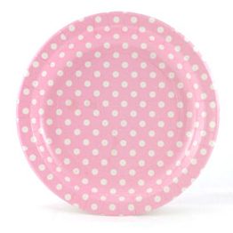 Baby Pink and White Polka Dot Dinner Paper Plates