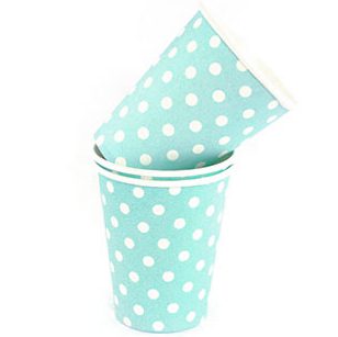 Baby Blue Polka Dot Paper Cups