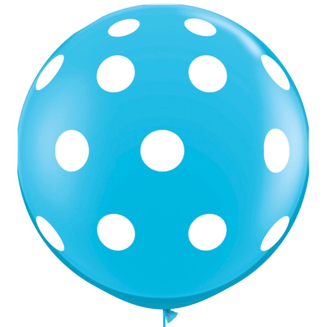 Oversized Robin’s Egg Blue and White Polka Dot Latex Balloon