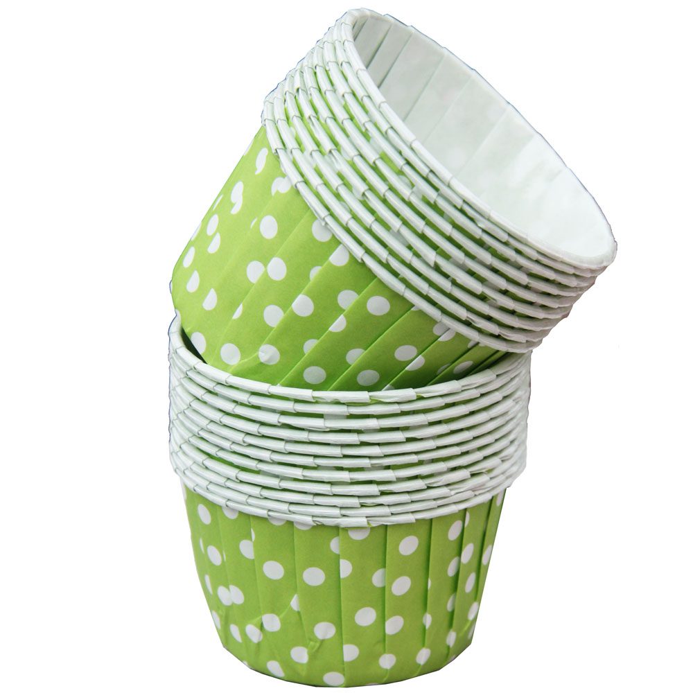 Lime Dot Small Paper Squeeze Cups Set