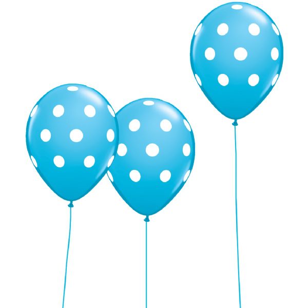 Blue and White Polka Dot Balloons