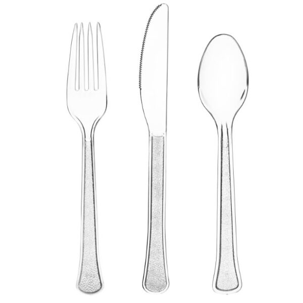 Clear Extra Heavy Weight Cutlery Set