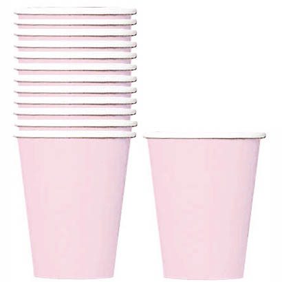 Pale Pink Paper Cups Set