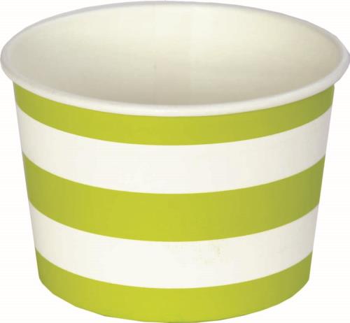 Lime and White Stripe Ice Cream Cups
