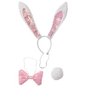 Pink and White Polka Dots Bunny Ears Kit