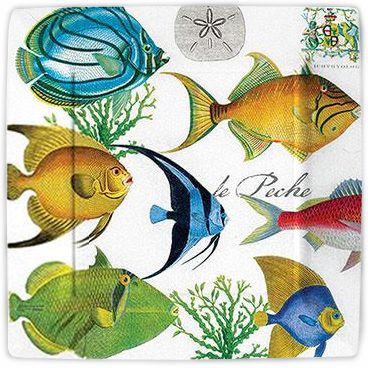 Tropical Fish Square Dinner Paper Plates