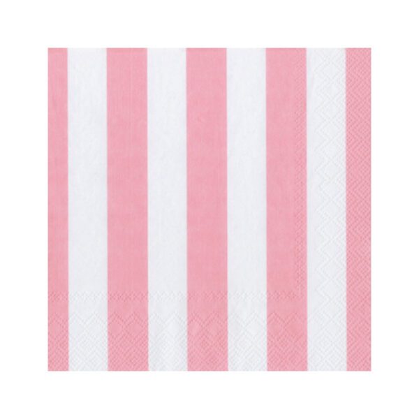 Eloise Stripes Pink and White Cocktail Napkins  – 2 Packets - Image 2
