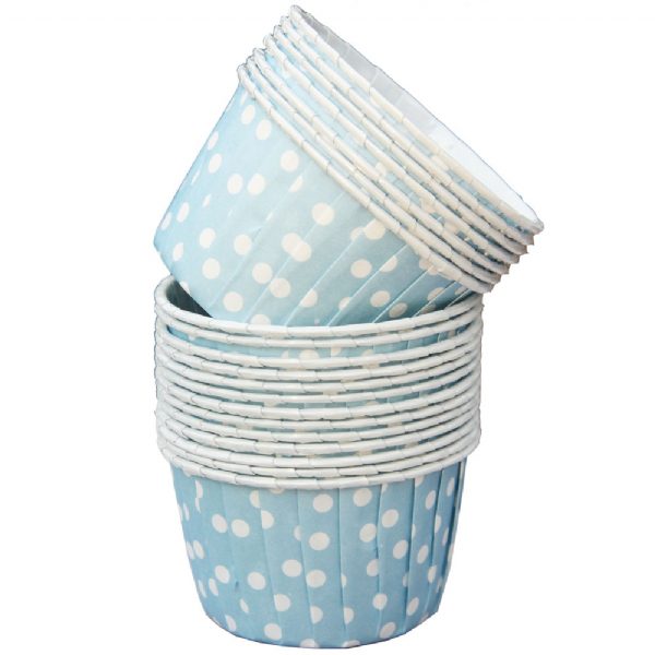 Light Blue and White Polka Dot Small Paper Squeeze Cups