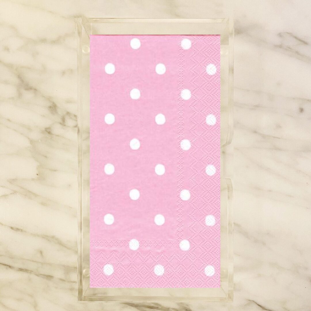 Pink and White Polka Dot Buffet Guest Paper Towels 2 Packets