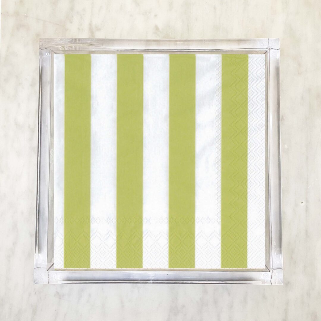 Gold and White Stripe Cocktail Paper Napkins 2 Packets