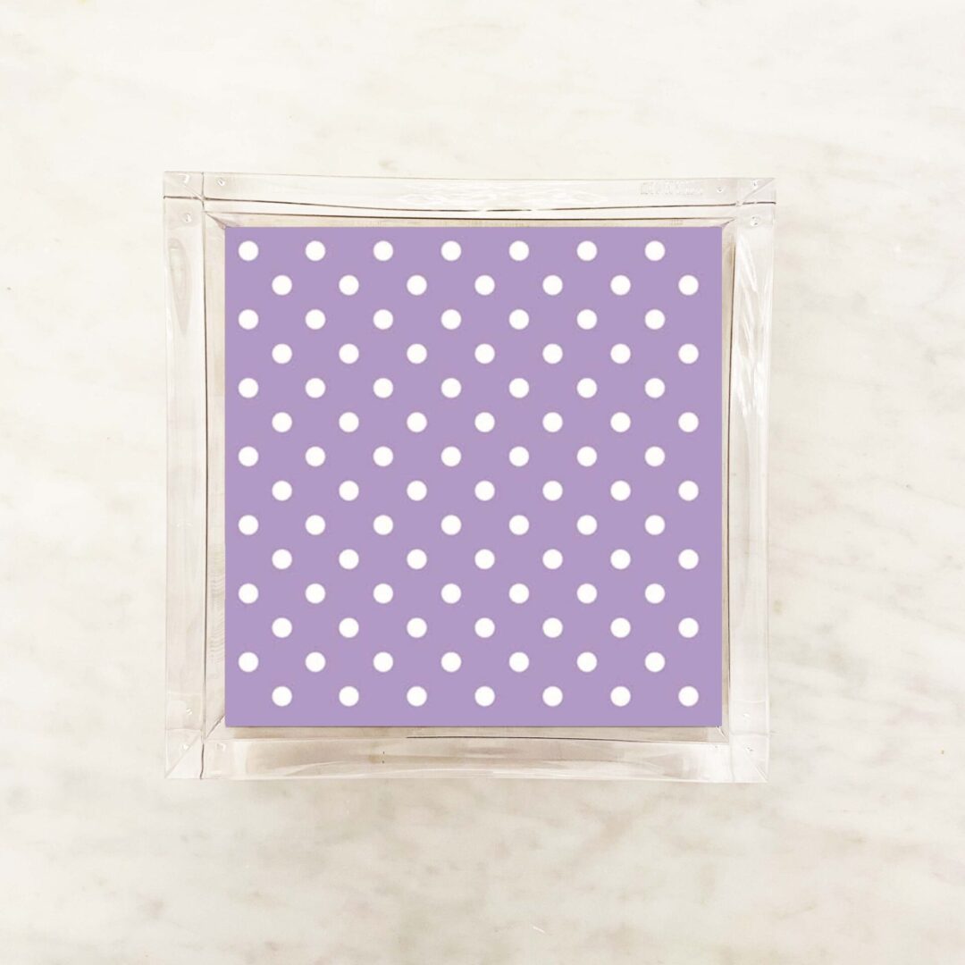 Lilac and White Small Polka Dots Cocktail Paper Napkins