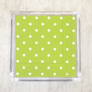Lime and White Small Polka Dots Luncheon Napkins